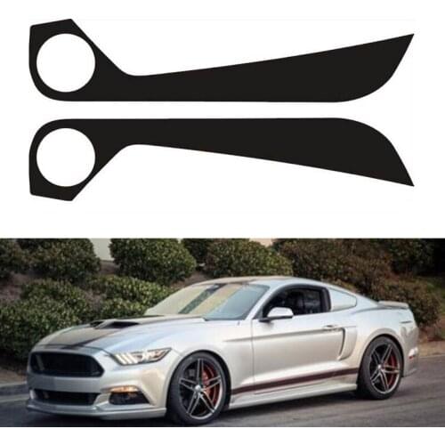 2 Pcs Car Inner Carbon Fiber Door Anti Kick Pad Protector Trim Film Sticker for Ford Mustang 2015-2019