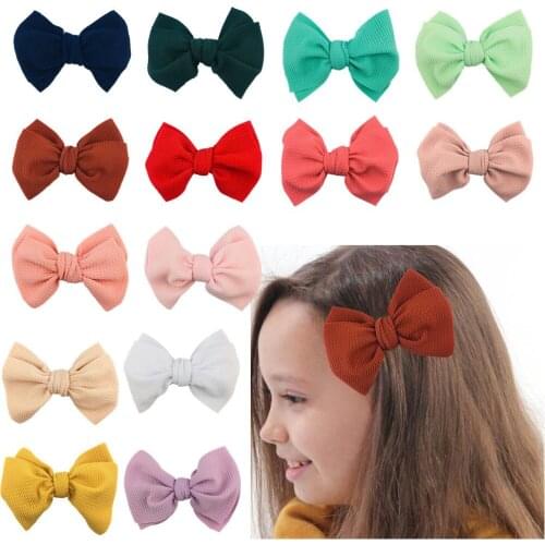 24Pcs 6" Big Waffle Hairbow Ponytail Pigtail Alligator Clips Barrettes Hair Accessories Headwear For Baby Girls Toddlers Kids