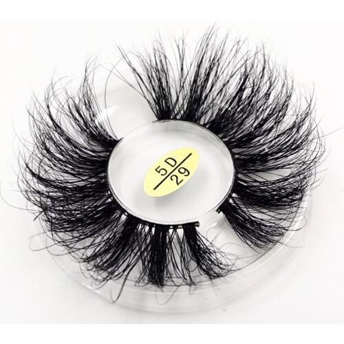 25mm Very Long Fluffy Mink Lashes Strip Natural False Eyelashes Cross Volume Long Real 5d 29 Mink Lashes Eyelashes Extension