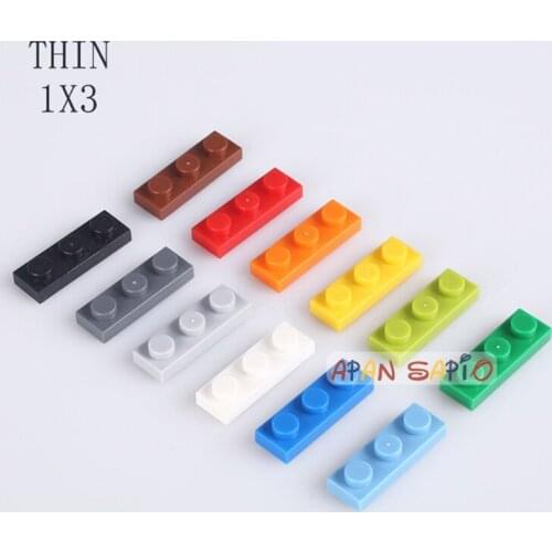 320PCS/lot DIY Building Blocks Thin 1X3Dots Educational Creative Figures Bricks kids Toys for Children fit 3623 bricks size