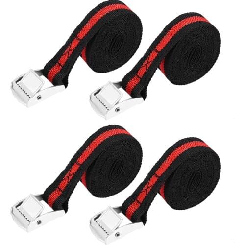 4 pcs 8ft Car Truck Tie Down Cargo Strap Luggage Lashing Ratchet Belt Buckle Zinc Alloy Buckle Polyester Fiber Webbing
