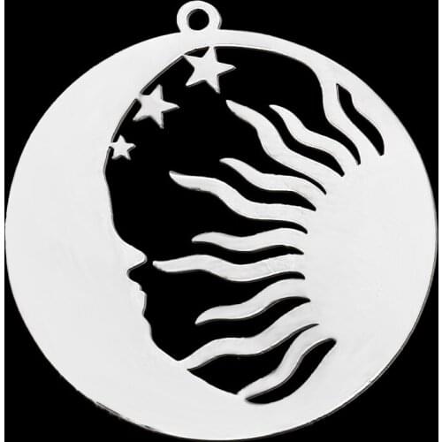 5pcs/lot 100% Stainless Steel Sun Moon Stars DIY Earring Pendant Charm Wholesale Jewelry Necklace Making Charms Factory Prices