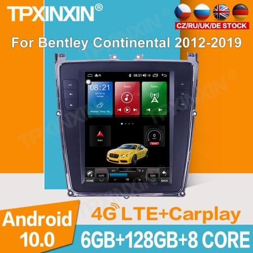 For Bentley Continental 2012-2019 Android Wireless Carplay Stereo Receiver Car GPS Navigation Radio Auto Multimedia Touch screen