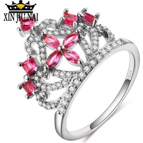 Elegant Colorful Crown Ring for Women Accessories Fashion Cute and playful Temperament Birthday Gift Party Ring Wedding Rings