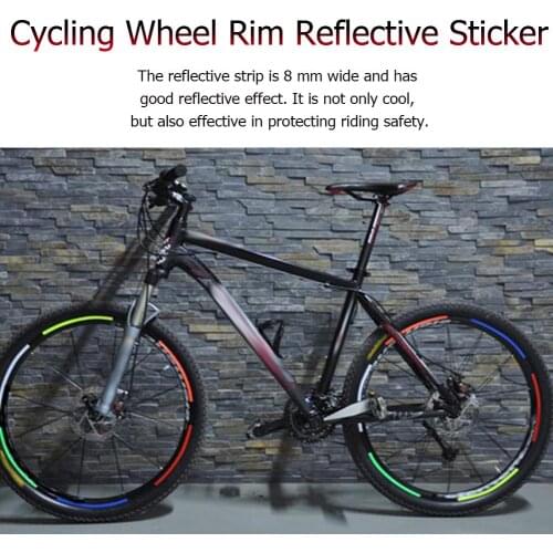 MTB Fluorescent Bike Stickers Cycling Wheel Rim Reflective Bicycle Reflector Stickers Decal Bicycle Accessories