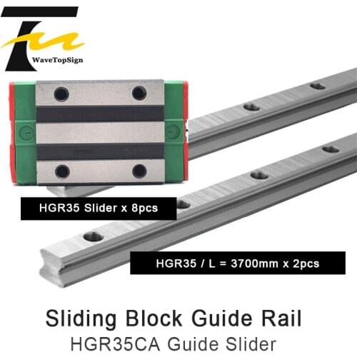 HIWIN Linear Guide HGR35 Slider x 8pcs HGR35 3700mm x 2pcs for Linear Rail Laser Engraving and Cutting Machine Diy Parts
