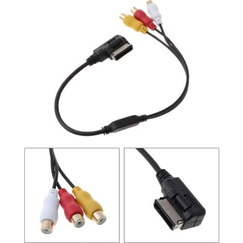 OOTDTY AMI To 3 RCA Phono Audio Video Music AV Video Cable Lead For Audi A3 A6 A8 Q7 S7