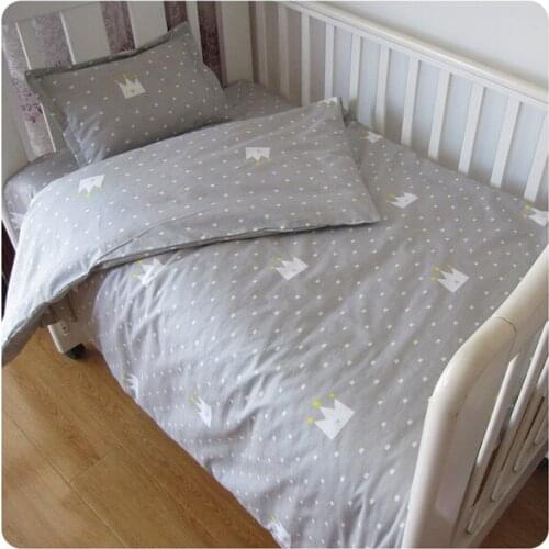 3PCS Crib bedding set Unisex Baby bedding set cotton ropa de cuna Cot bedding set (Duvet Cover/Sheet/Pillow Cover)