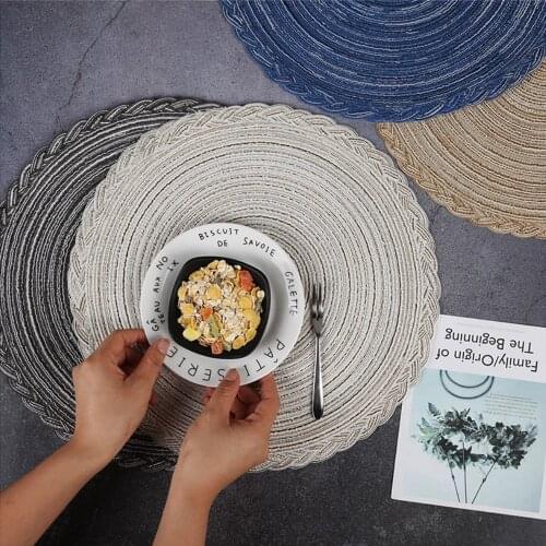 Chinese style Nordic Ramie Cotton Yarn Table Mat Insulation Pad Home Western Place Mat Anti-scalding Round Plate Bowl Mat