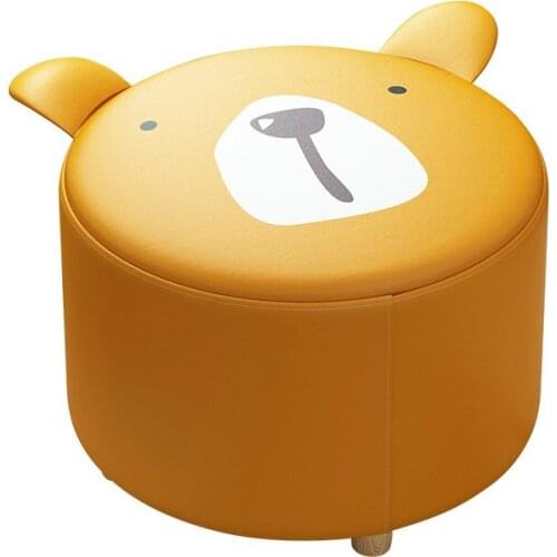 Creative portable animal small round pouf minimalist modern living room shoe chancing stool lovely cartoon low pier for child