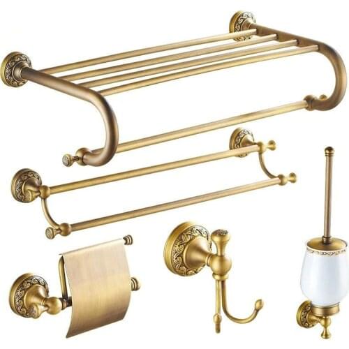 Copper Bathroom Series Modern Towel Ring Toilet Paper Holder Cup Holder Robe Hook Bathroom Hardware Accessories Set