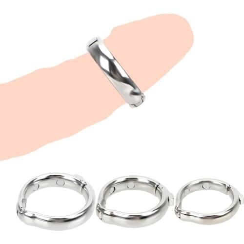 Magnet Cock Ring Metal Delay Ejaculation Foreskin Correction Penis Ring Adjustable Size Sex Toys For Men V Type