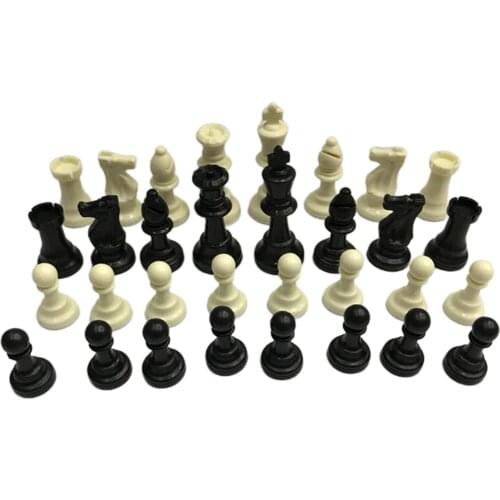 32pcs/set Chess Pieces Set Plastic Chess Game 64mm King Gift Easy to Carry No Board