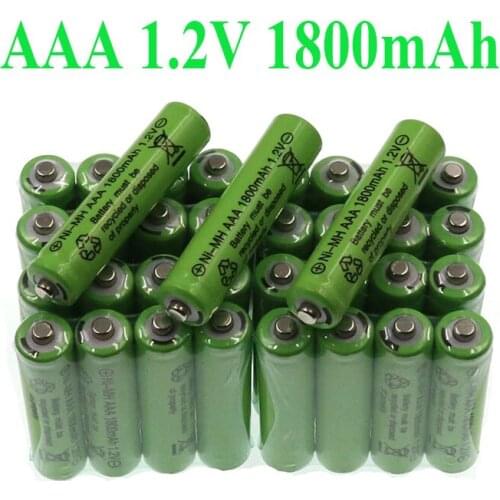 New 100% AAA Ni-MH Rechargeable Battery 1.2V AA 1800mAh Alkaline Batteries Flashlight Toy Watch MP3 Player Replacement