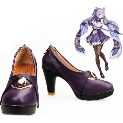 Game Genshin Impact Keqing Cosplay Shoes Boots Halloween Costumes Accessory Custom Made