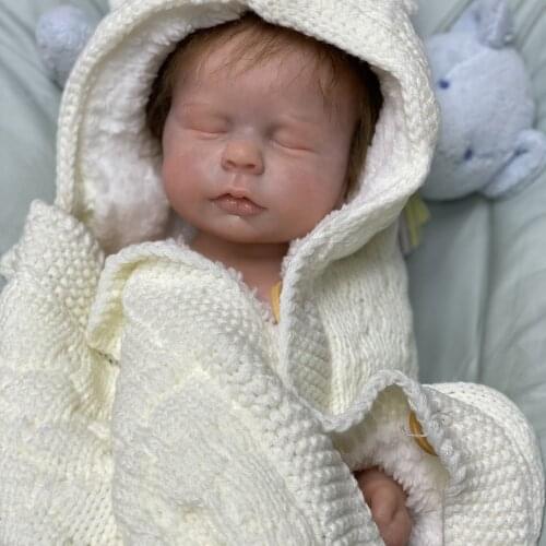 Adolly Reborn Baby Doll Full Body Solid Platinum Silicone Soft 18 Inch Washable Newborn Boy Girl Toy That Look Real ad18s002c