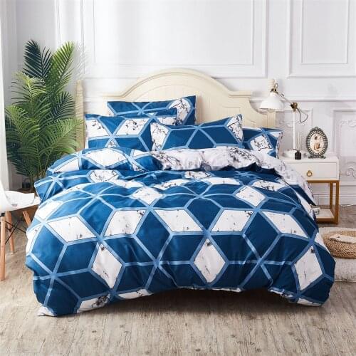 Nordic Bedroom Bedding set Comfortable geometry Marble Pattern Printed Duvet Cover 2/3 Piece Set Single Double king Super Large