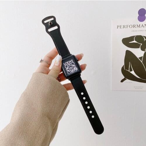 40mm Vintage Genuine Leather Watch Strap Replacement For Apple Watch Band Series 6 5 4 iWatch Bracelet 40mm 42mm 38mm Series 3