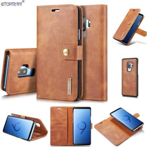 Luxury Leather Cover Samsung Galaxy S9 Plus Stand Flip Case S9+ SM-G965F/DS SM-G960F/DS G960 G965 Detachable Phone Bumper Cases
