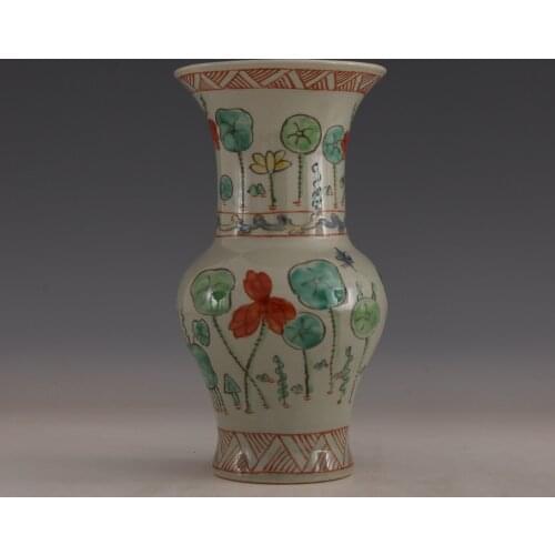Hand painted antique famille rose porcelain ornament vase