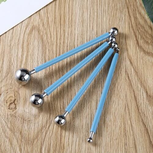 4Pcs Stainless Steel Modelling Ball Tools Fondant Cake Flower Decorating Ball Tool Set Mayitr Dessert Decorators