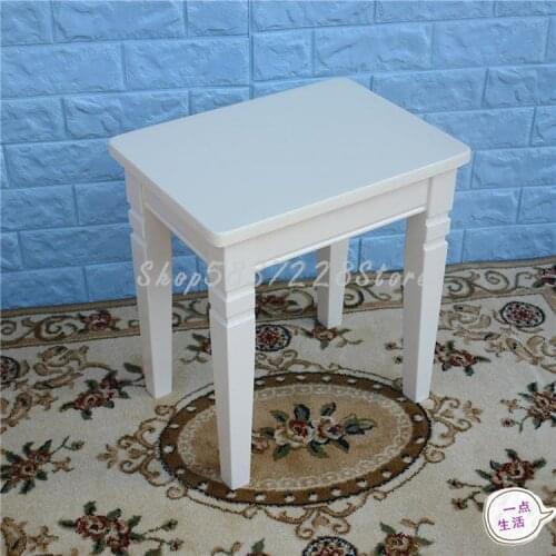 Mediterranean Solid Wood Stool Dressing Stool Dressing Stool Dining Stool Learning Stool Household Stool