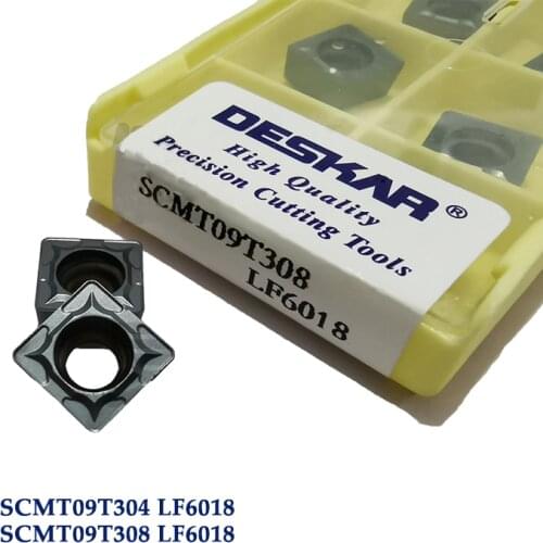 10pcs SCMT09T304 SCMT09T308 LF6018 Carbide Insert Original DESKAR SCMT Blade CNC Lathe Cutter Turning Tool For Stainless steel