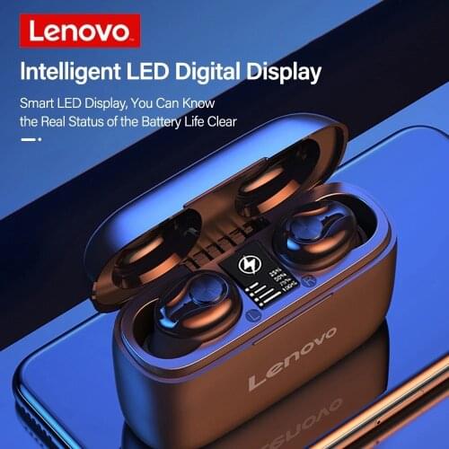 Original Lenovo HT18 TWS Wireless Bluetooth 5.0 Earphone 1000mAH Battery LED Display Earbuds Volume Control HIFI Stereo Headset