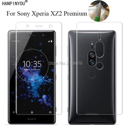 For Sony Xperia XZ2 Premium 5.8" Soft TPU Front Back Full Cover Screen Protector Transparent Protective Film Guard + Clean Tools
