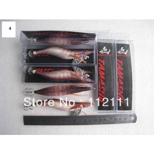 10pcs fishing lure, squid jigs , 3.5#,13.5cm,22g, packed with plastic box with card(NO.4)