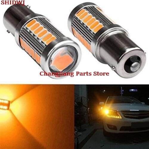 12v Yellow Amber P21W 1156 BA15S LED Bulb 5730 SMD Turn Signal Bulb Brake Light Auto Reverse Lamps