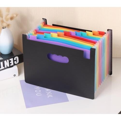 13 Pockets Expanding File Folder A4 Organizer Portable Business File Document Holder Storage Bag Home Office Supplies