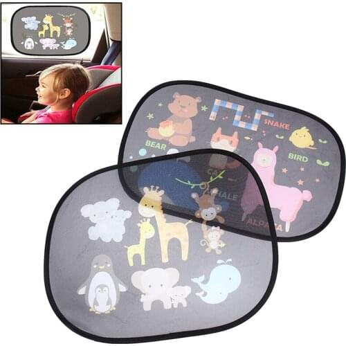 2Pcs Car Sun Shade Zoo Animal Window Shade Creative Design Car Window Shade for Rear and Side Window Car Heat Shield Protect