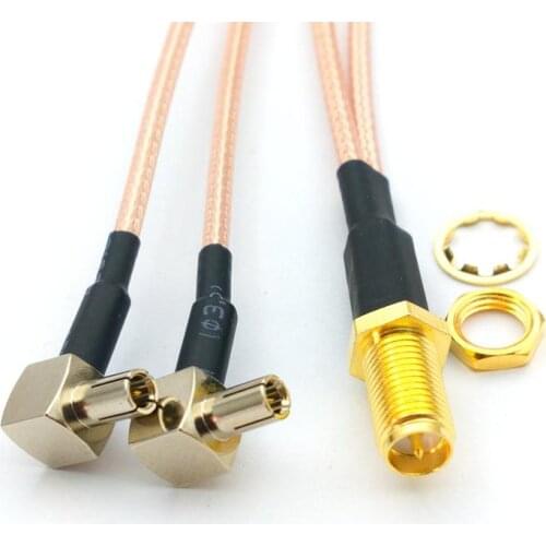 20pcs/50PCS 20cm RP-SMA female to 2x TS9 Splitter Combined rg316 cable