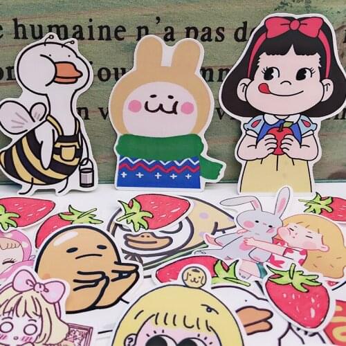 24PCS Hand account sticker big girl strawberry TN material hand account tool kindergarten primary school student reward HOBO