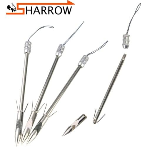 4 Pcs Fish Dart Silver Stainless Steel Archery Broadhead Hunting Shooting Fishing Accessories