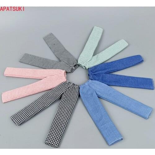 6pcs/lot Fashion Dolls Clothes For Barbie Doll Accessories Denim Pants Trousers Casual Wears 1/6 BJD Dollhouse Kid Toys DIY
