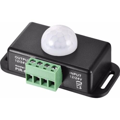 8A Automatic Adjustable PIR Motion Sensor Switch IR Infrared Detector Light Switch Module for LED Strip Light Lamp DC 12V-24V
