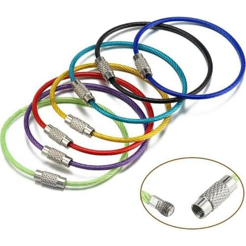 10Pcs EDC Screw Keychain Multi Tools Outdoor Camping Car Stainless Steel Carabiner Key Holder Outdoor Survival Tools Cable Rope