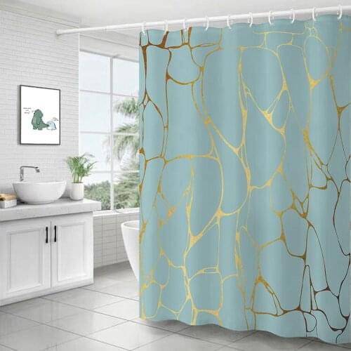 Nordic style black and white geometry marble pattern shower curtain windproof bathroom decoration home furnishing