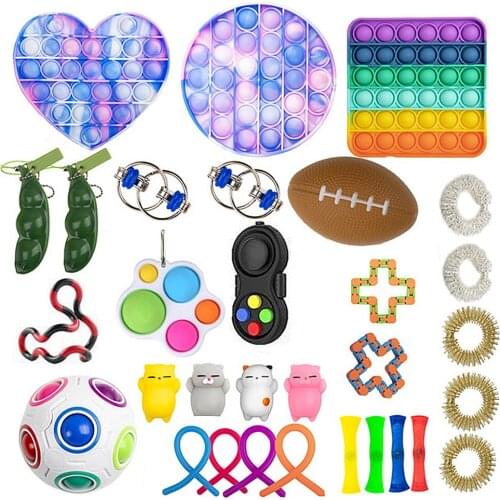 Sensory Fidget Toys Set Stress Relief and Anti-Anxiety Tools Bundle Stress Relief Hand Toys for Kids and Adults