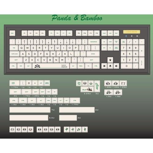 Panda Theme White Sublimation PBT Keycaps For Filco Cherry Mx Switch Mechanical Gaming Keyboard DIY Decoration Flat Key Caps