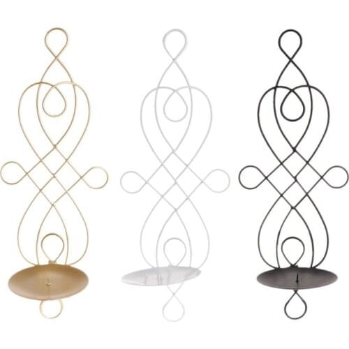 Metal Iron Candlestick Hanging Wall Sconce Candle Holder Home Decor Ornaments