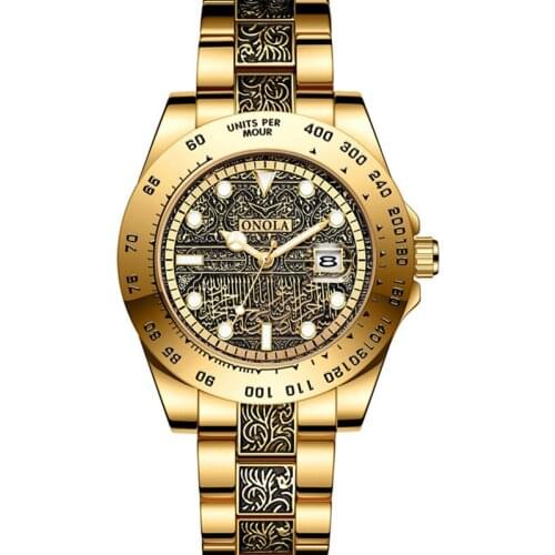 2021 Top Luxury Brand Retro Watches for Men Mens Sports Quartz Watch Gold Stainless Steel Band Waterproof Calendar Wristwatch