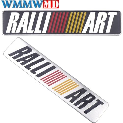 RALLI ART Emblem Car Aluminum Sticker Sport Decal For mitsubishi lancer asx outlander pajero galant Auto accessories Car styling