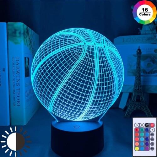 3D Illusion Night Lamp Basketball Ball Hologram Acrylic Nightlight for Room Decor Unique Gift for Student Bedroom Night Light