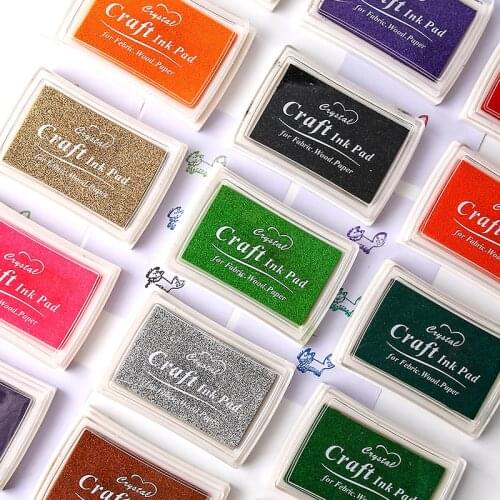 Solid Color Silvery Golden Black Ink Pad Inkpad Rubber Stamp Finger Print Craft Non-Toxic Baby Safe