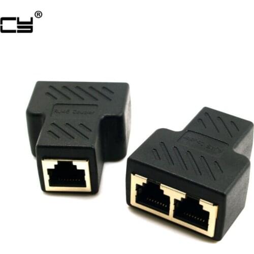 1 To 2 Ways RJ45 LAN Ethernet Network Cable Female Splitter Connector Adapter For Laptop Docking Stations