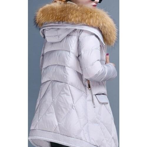 Down Winter Jacket Women Korean Long Down Coat Female Slim Thick Warm Clothes Jacekt + Fur Hooded Coats Ladies 2020LW20992