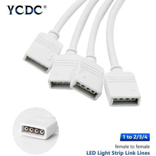 1to2 1to3 1to4 Pin RGB Splitter Convert Cable Connector Way Black Cable Connect Wire Adapter For RGB LED Strip Tape Computer